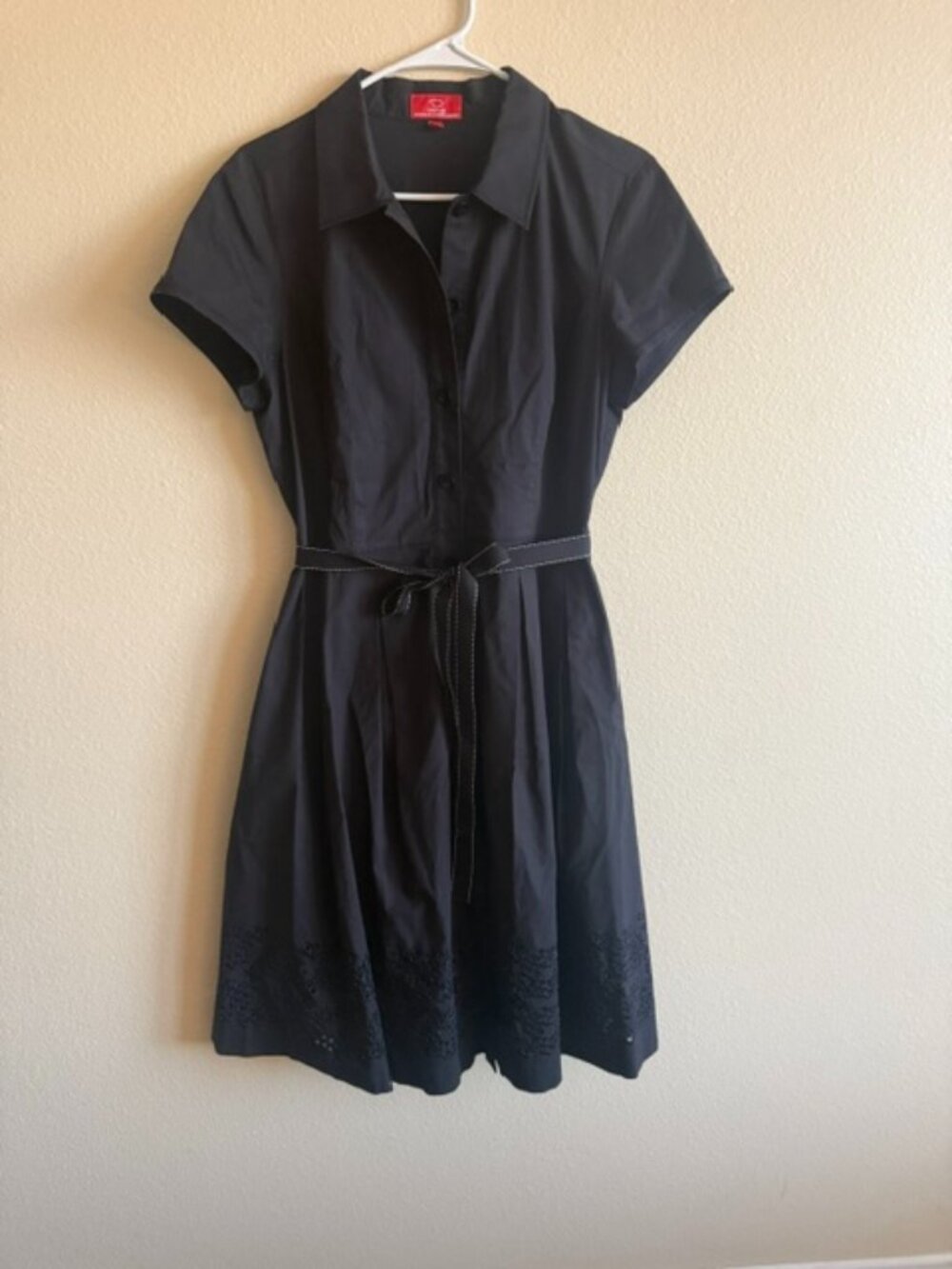 oscar de la renta shirt dress black